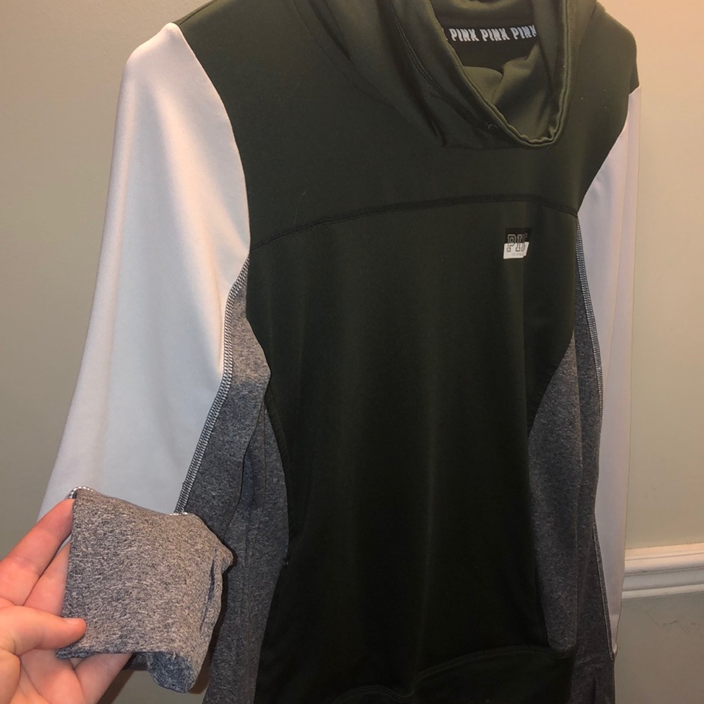 High neck pink sweatshirt